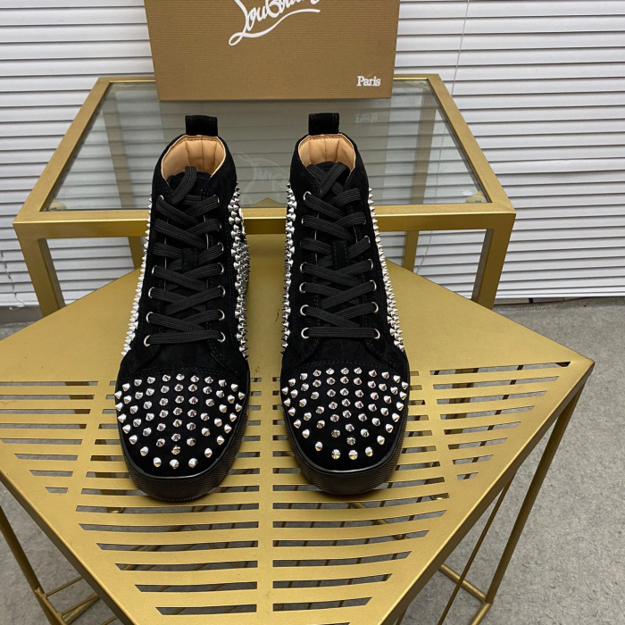 Christian Louboutin Louis Spikes High-Top Sneaker Size 36-46 10-Color