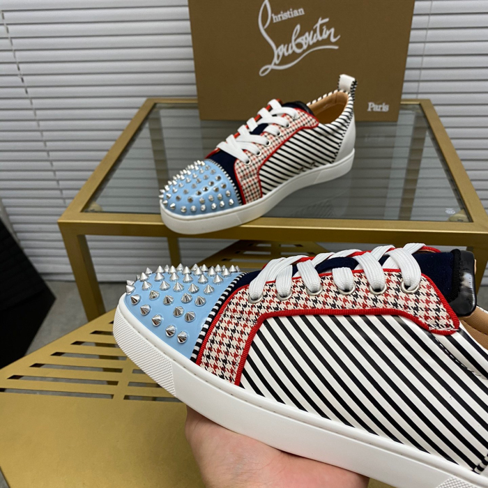Christian Louboutin Louis Junior Spikes Sneaker Size 36-46  9-Color