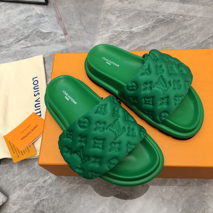 Louis Vuitton Pool Pillow Flat Comfort Slippers Size 36-46 5-Color