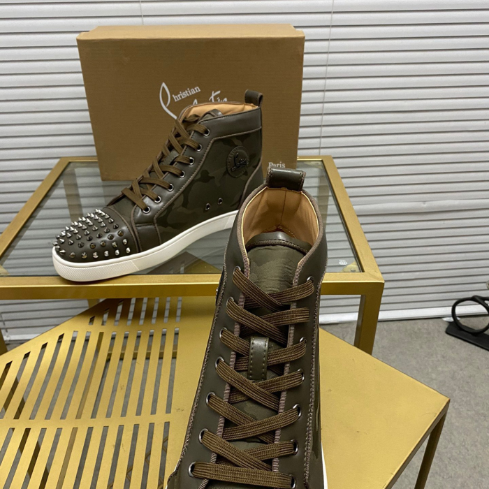 Christian Louboutin Lou Spikes High-Top Sneaker Size 36-46  10-Color