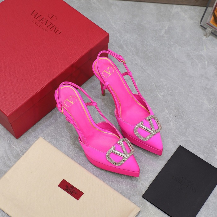 Valentino Vlogo Signature Satin Slingback Platform Size 35-41 5-Color