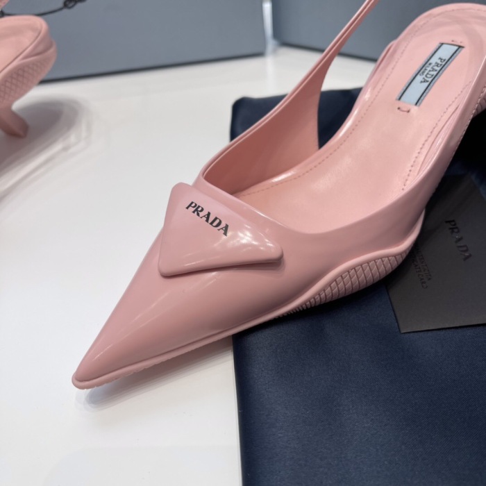 Prada Soft Padded Leather Slingback Pumps Size 35-41 4-Color