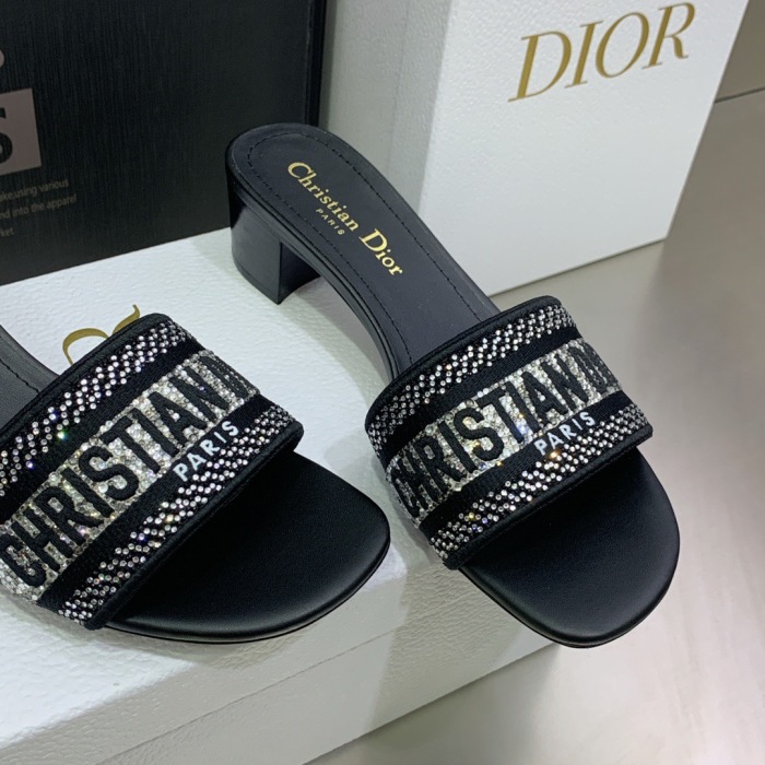 Dior Dway with Diamond Heeled Sandal Pumps Size 35-41 7-Color