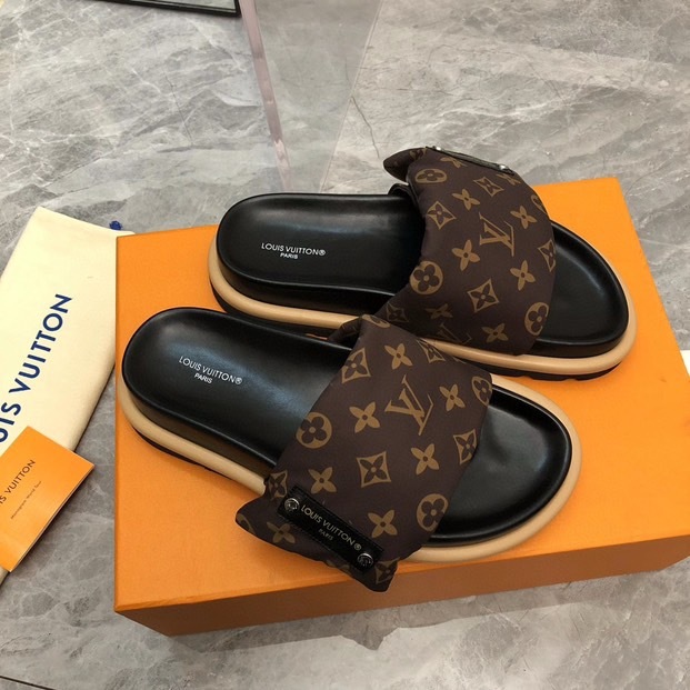 Louis Vuitton Pool Pillow Flat Comfort Slippers Size 36-46 5-Color