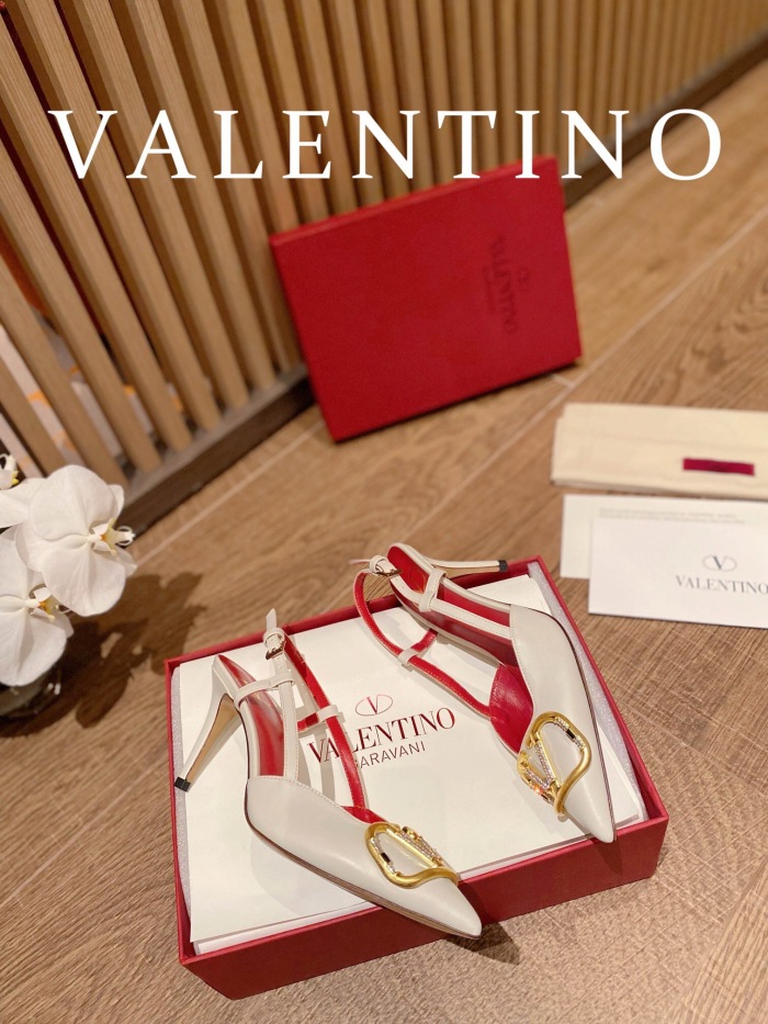 Valentino Vlogo Signature Satin Slingback Pumps Size 35-41 4-Color