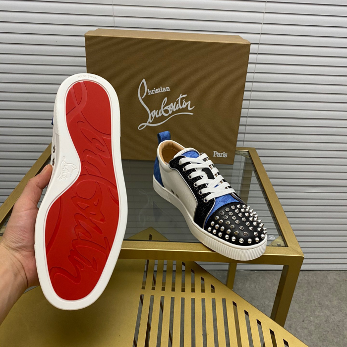 Christian Louboutin Louis Junior Spikes Sneaker Size 36-46  10-Color