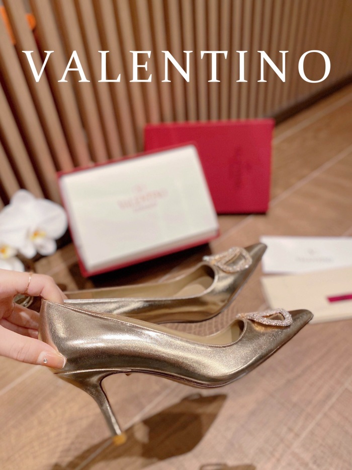 Valentino Vlogo Signature Satin Slingback Pumps Size 35-41 4-Color