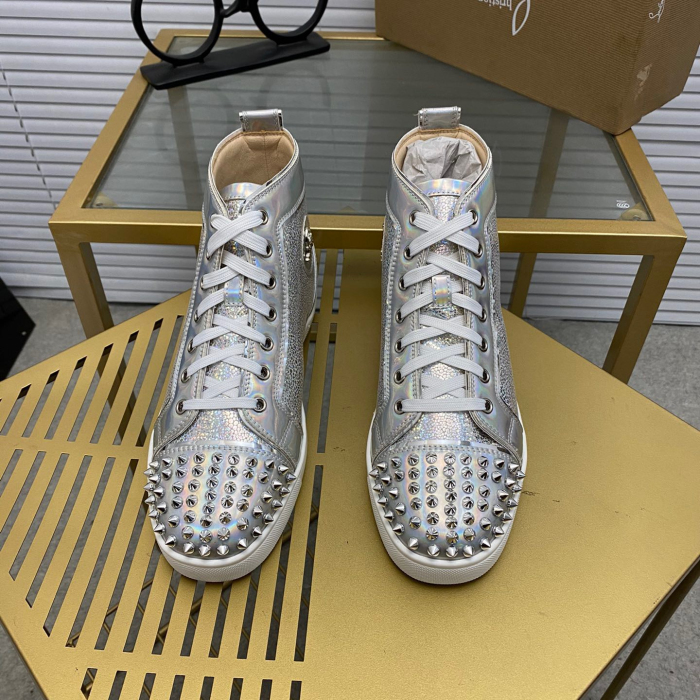 Christian Louboutin Lou Spikes High-Top Sneaker Size 36-46  10-Color