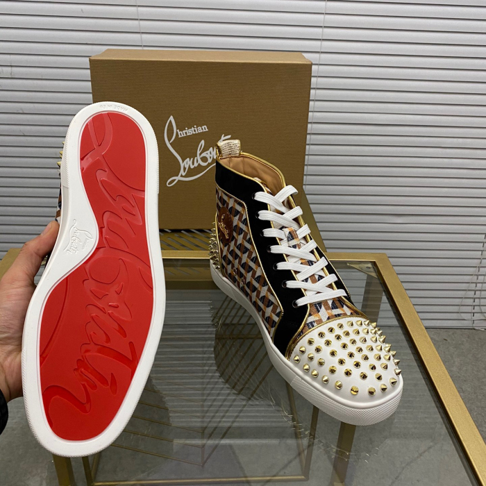 Christian Louboutin Louis Spikes High-Top Sneaker Size 36-46  5-Color