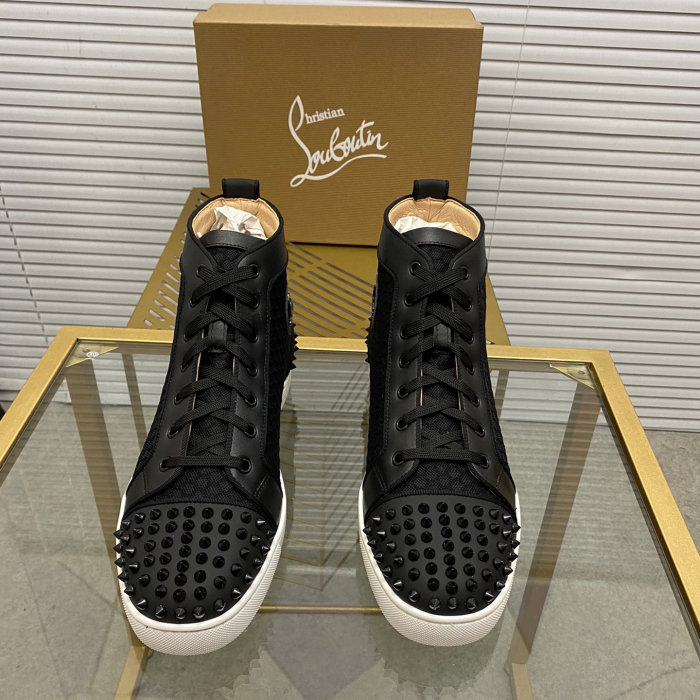 Christian Louboutin Louis Spikes High-Top Sneaker Size 36-46  5-Color