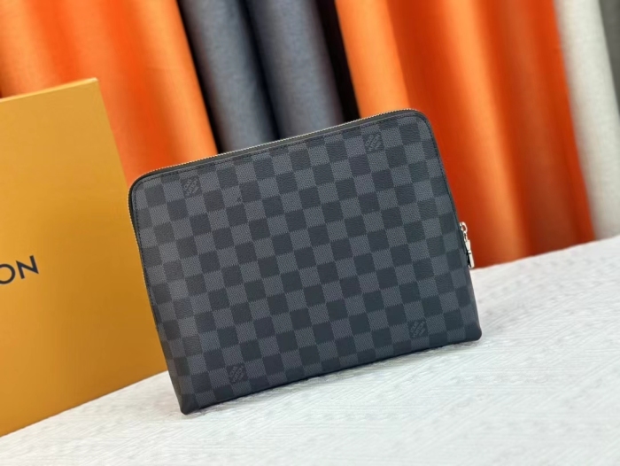 Louis Vuitton New Pouch Damier Graphite  Clutch Bags Size 21*27*5cm
