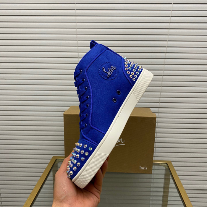 Christian Louboutin Louis Spikes High-Top Sneaker Size 36-46  5-Color
