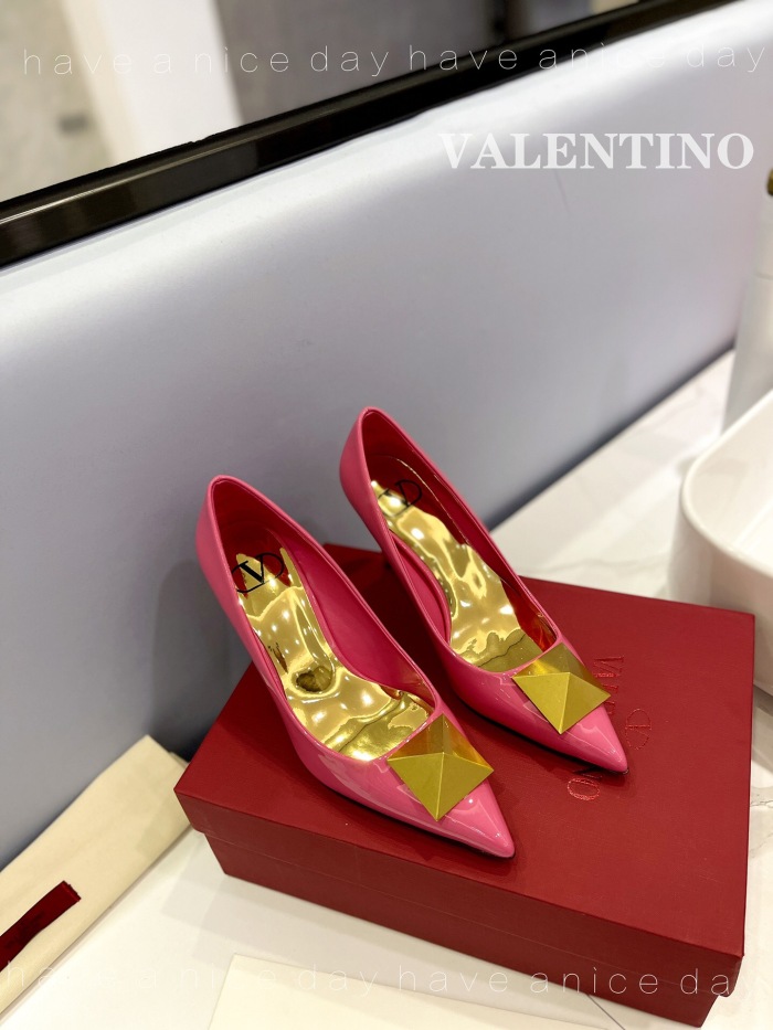 Valentino One Stud Patent Leather Pumps Size 35-41 4-Color