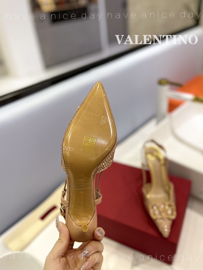 Valentino Vlogo Signature Satin Slingback Pumps Size 35-41 3-Color