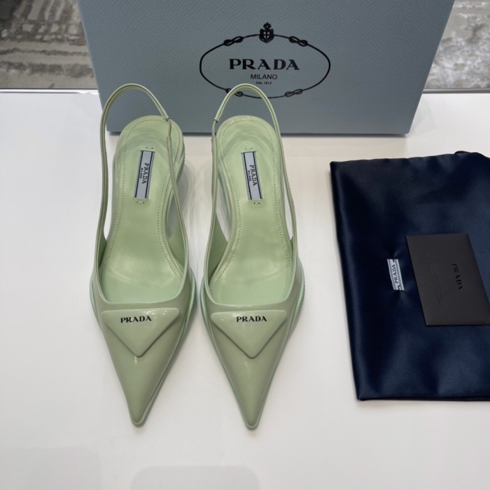 Prada Soft Padded Leather Slingback Pumps Size 35-41 4-Color