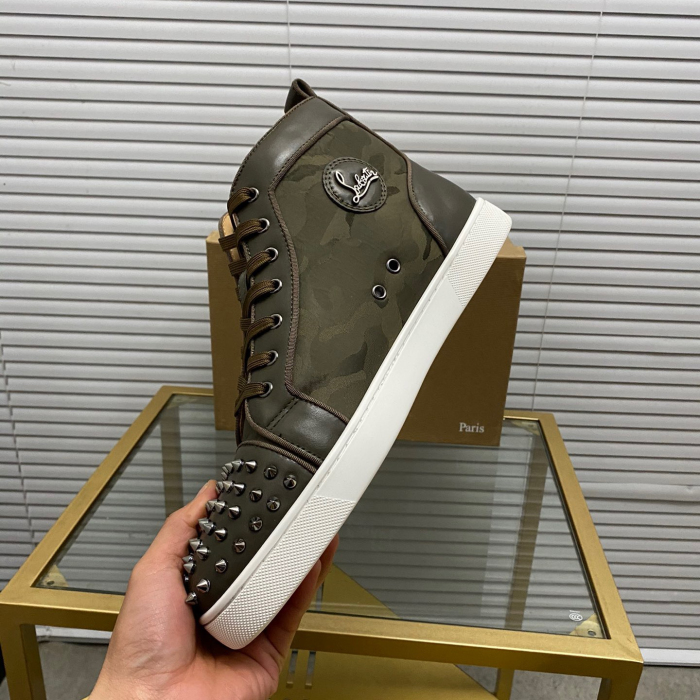 Christian Louboutin Lou Spikes High-Top Sneaker Size 36-46  10-Color