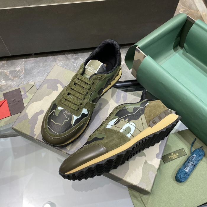 Valentino Camouflage Rockrunner Sneaker Size 39-45   11-Color