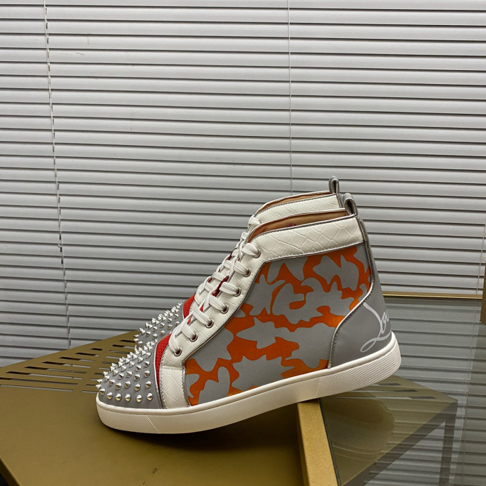 Christian Louboutin Lou Spikes High-Top Sneaker Size 36-46  9-Color
