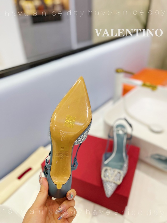Valentino Vlogo Signature Satin Slingback Pumps Size 35-41 3-Color