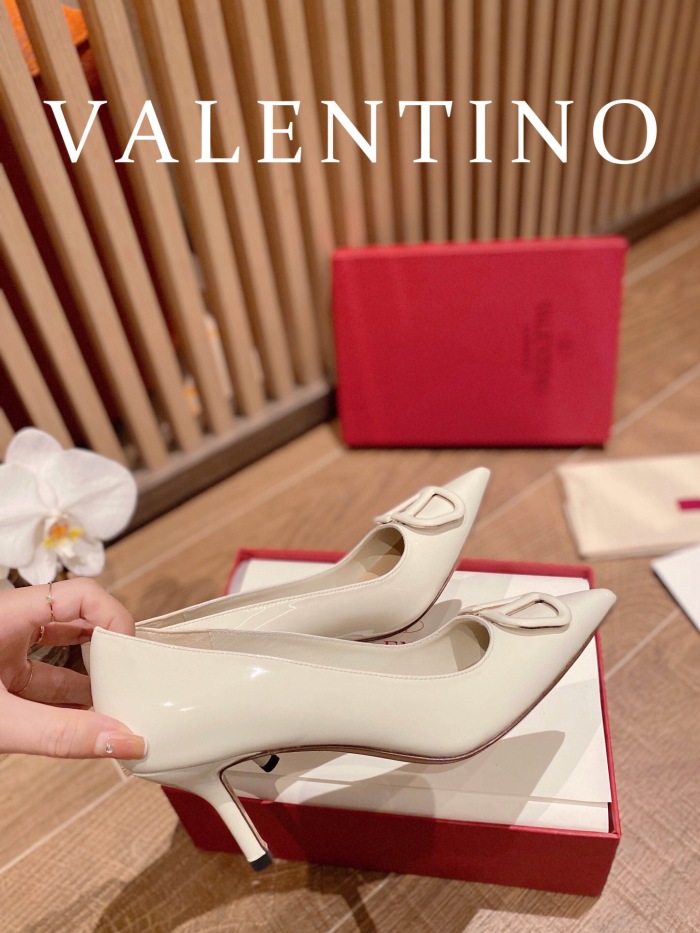 Valentino Vlogo Signature Patent Leather Slingback Pumps Size 35-41 4-Color