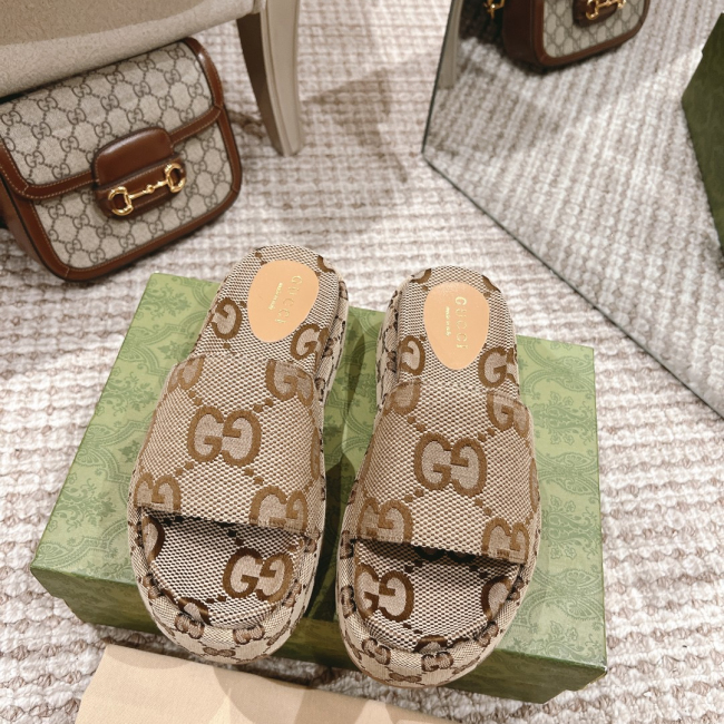 Gucci Platform Sandal Slippers Size 36-45  4-Color