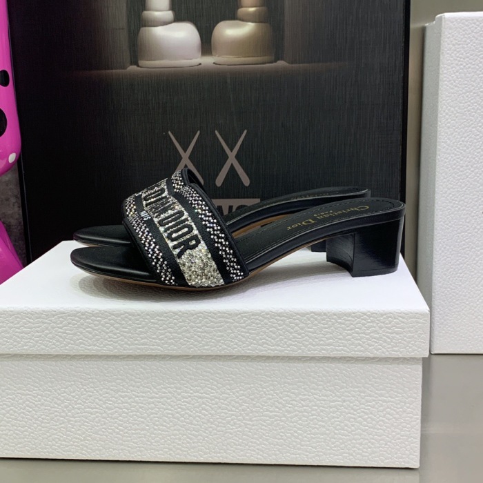 Dior Dway with Diamond Heeled Sandal Pumps Size 35-41 7-Color