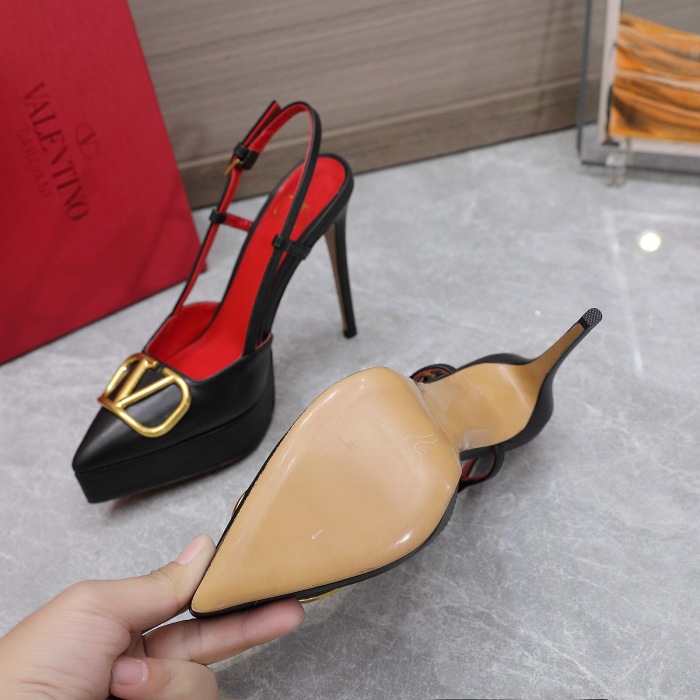 Valentino Vlogo Signature Calfskin Slingback Pumps Size 35-41 4-Color