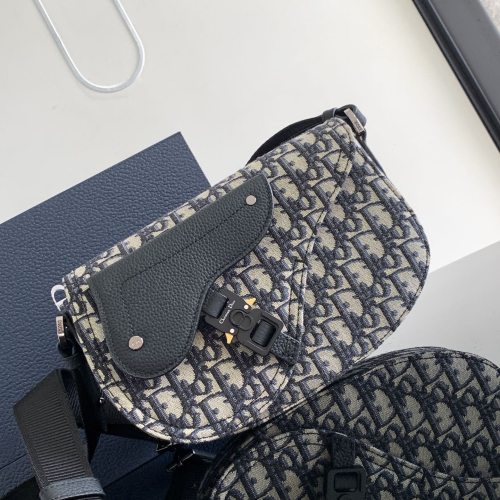 Dior Saddle Messenger Men Shoulder Bags Size 24.5*16.5*5.5cm