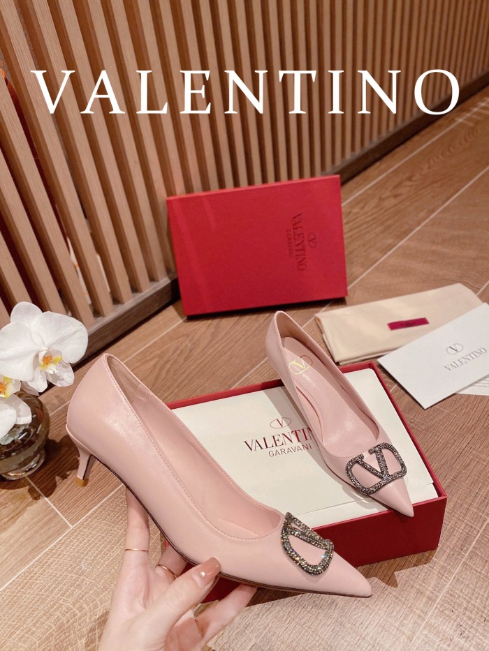 Valentino Vlogo Signature Satin Slingback Pumps Size 35-41 4-Color