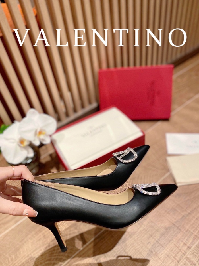 Valentino Vlogo Signature Satin Slingback Pumps Size 35-41 4-Color