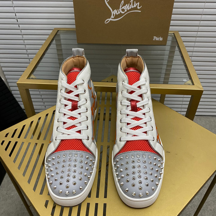 Christian Louboutin Lou Spikes High-Top Sneaker Size 36-46  9-Color