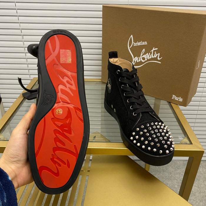 Christian Louboutin Lou Spikes High-Top Sneaker Size 36-46  10-Color