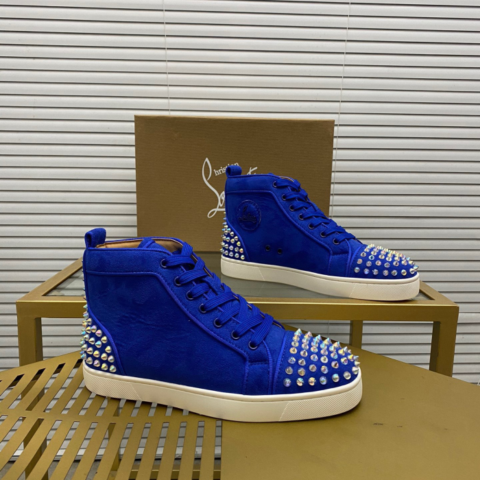 Christian Louboutin Louis Spikes High-Top Sneaker Size 36-46  5-Color