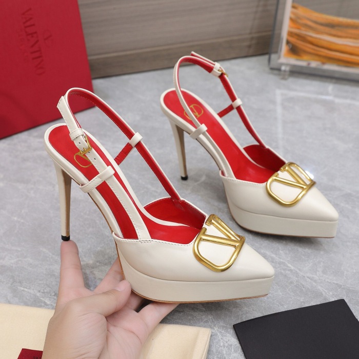 Valentino Vlogo Signature Calfskin Slingback Pumps Size 35-41 4-Color