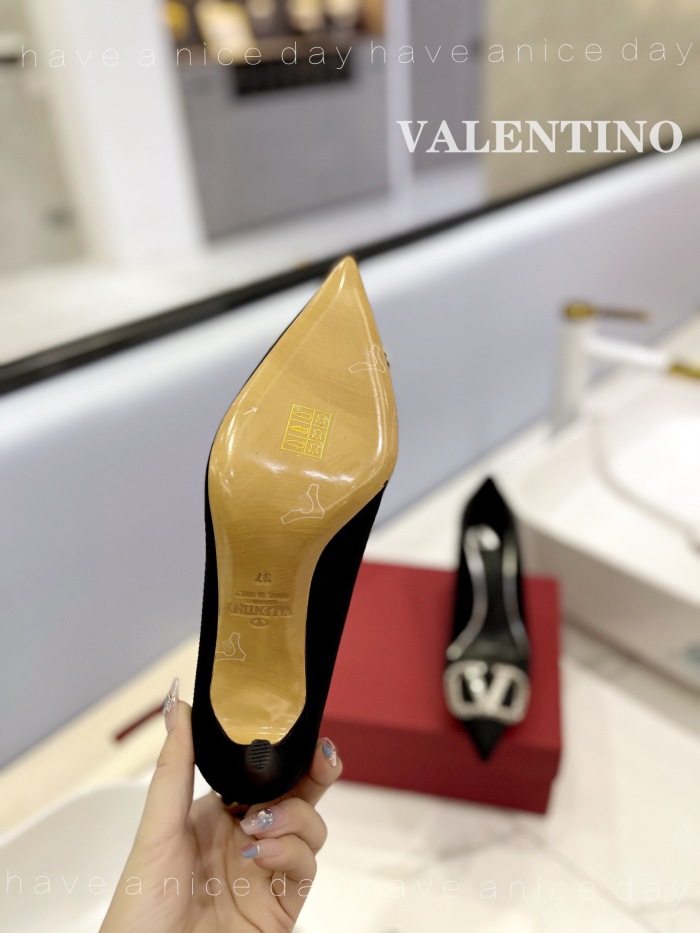 Valentino Vlogo Signature Satin Slingback Pumps Size 35-41 5-Color