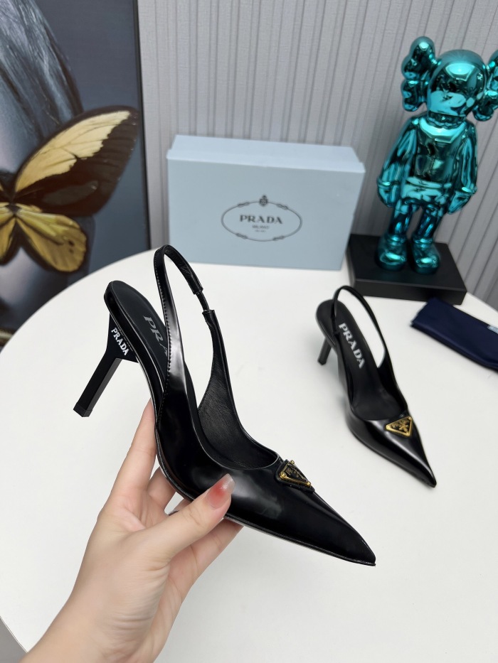 Prada Brushed Leather Slingback Pumps Size 35-41