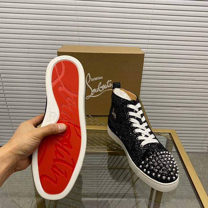 Christian Louboutin Lou Spikes High-Top Sneaker Size 36-46  10-Color