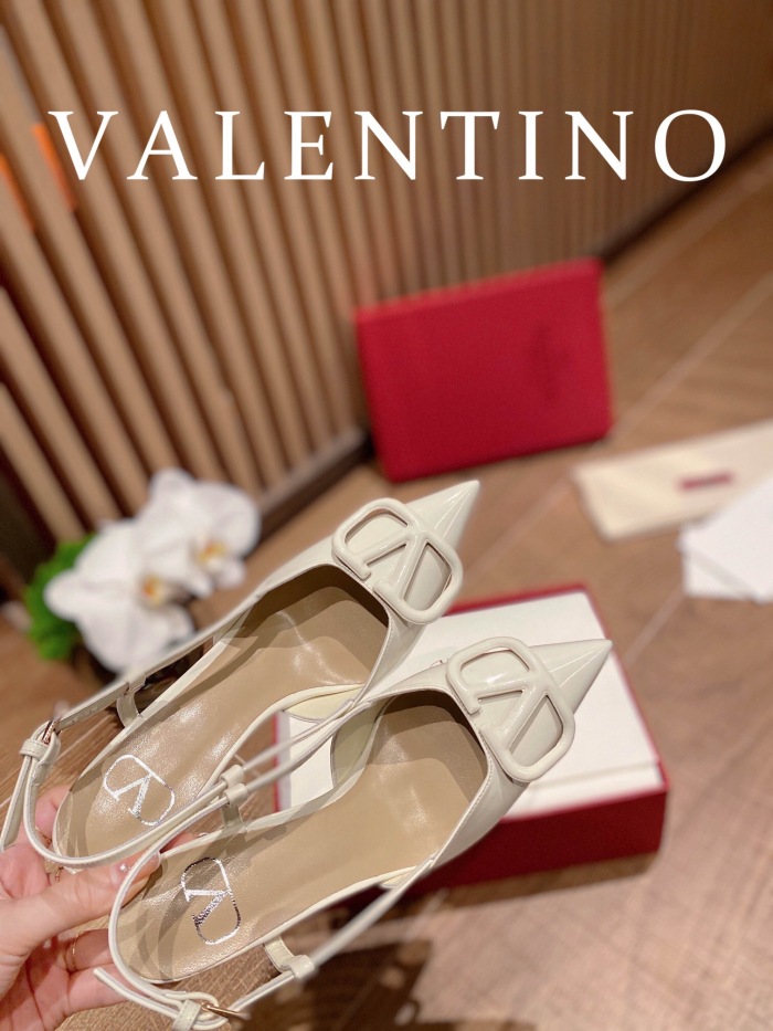 Valentino Vlogo Signature Patent Leather Slingback Pumps Size 35-41 4-Color