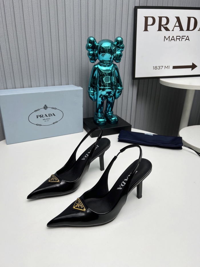 Prada Brushed Leather Slingback Pumps Size 35-41