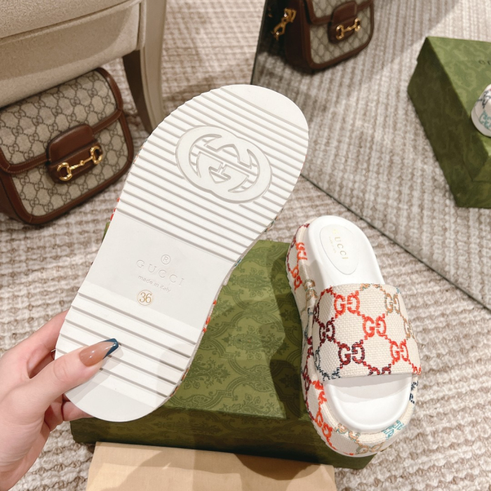 Gucci Platform Sandal Slippers Size 36-45  4-Color