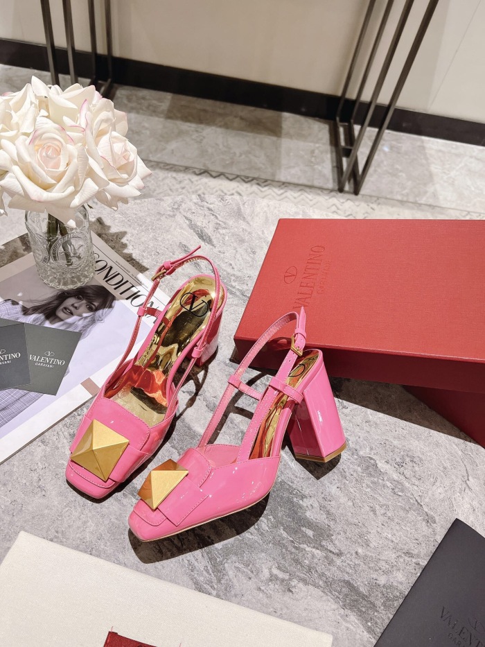 Valentino One Stud Patent Leather Slingback Pumps Size 35-41 4-Color