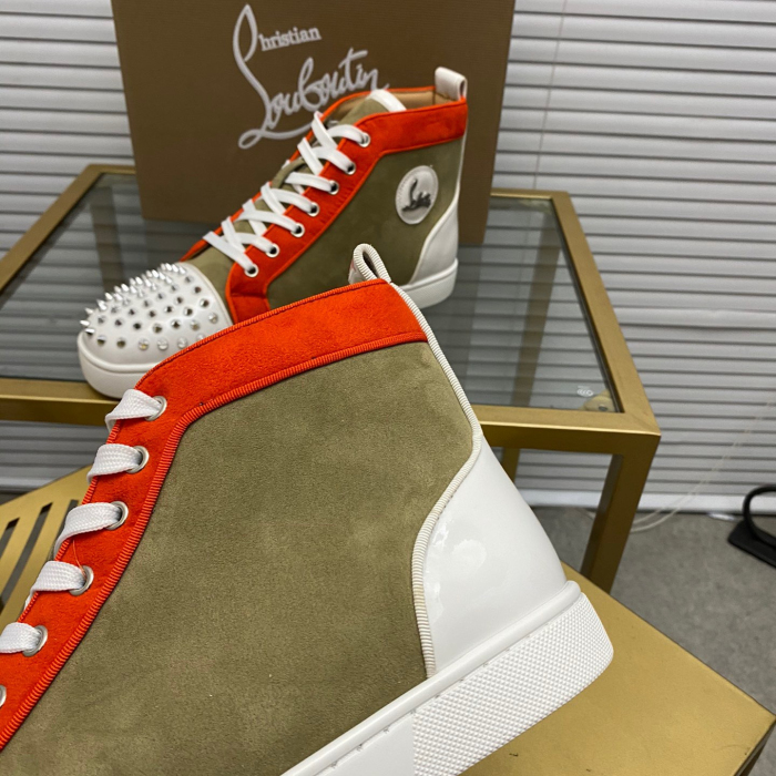 Christian Louboutin Lou Spikes High-Top Sneaker Size 36-46  9-Color
