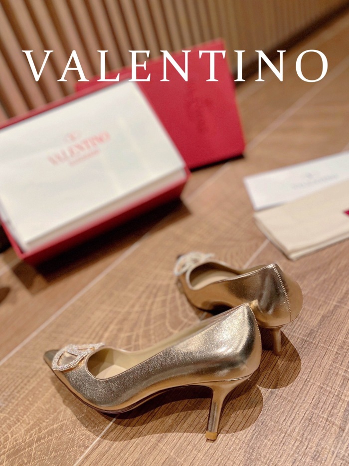 Valentino Vlogo Signature Satin Slingback Pumps Size 35-41 4-Color