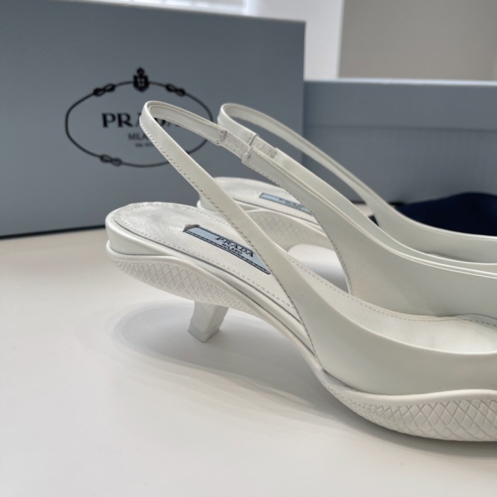 Prada Soft Padded Leather Slingback Pumps Size 35-41 4-Color