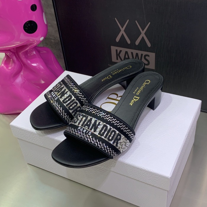 Dior Dway with Diamond Heeled Sandal Pumps Size 35-41 7-Color
