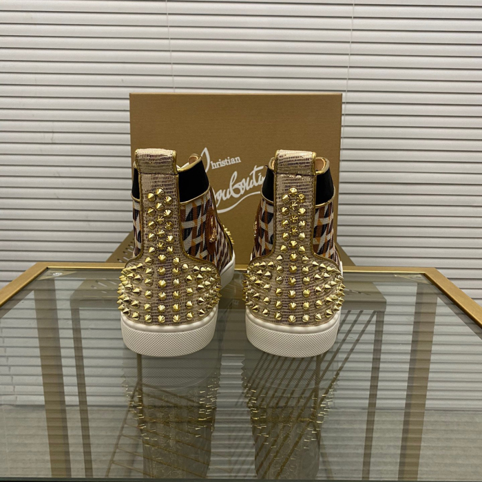 Christian Louboutin Louis Spikes High-Top Sneaker Size 36-46  5-Color