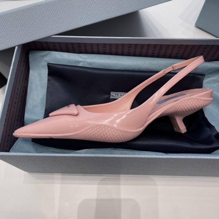 Prada Soft Padded Leather Slingback Pumps Size 35-41 4-Color