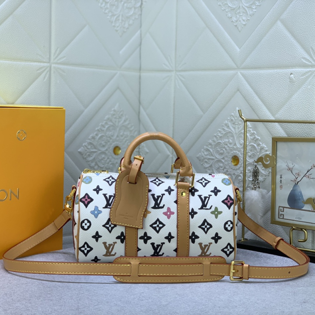 Louis Vuitton Monogram Eclipse Reverse Keepall 25 Travel Bags Size 25*15*11cm