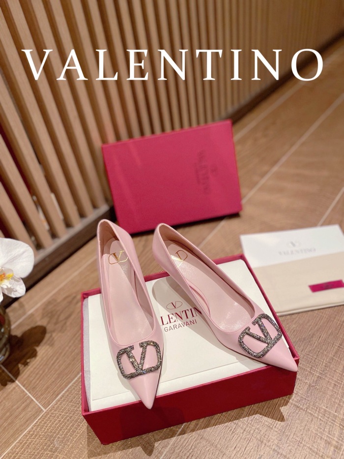 Valentino Vlogo Signature Satin Slingback Pumps Size 35-41 4-Color