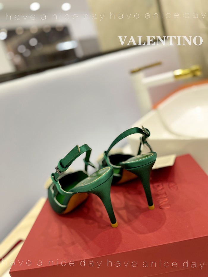 Valentino Vlogo Signature Satin Slingback Pumps Size 35-41 6-Color